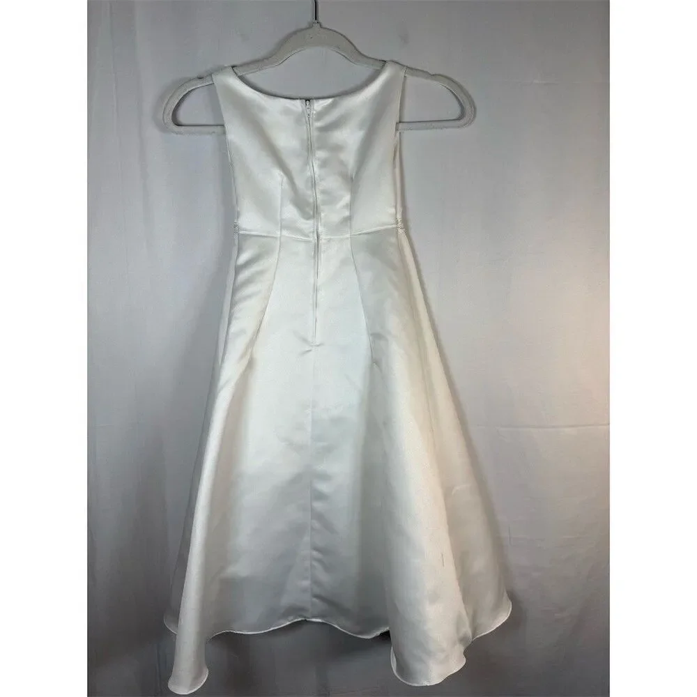 Rare Editions Flower Girl Dress Girls 7 Ivory A-Line Long Sleeveless Lace